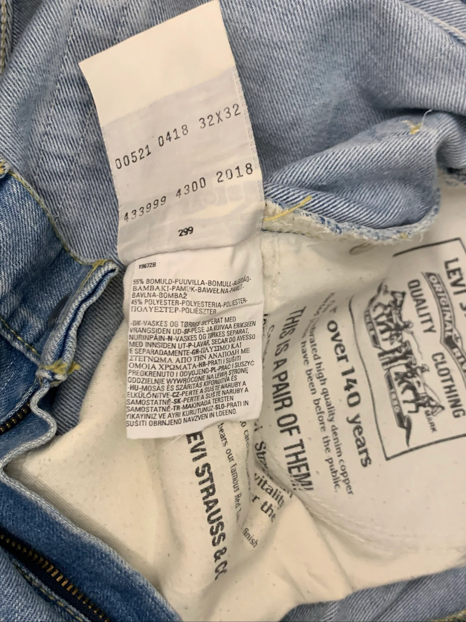 Levi’s Heren Lichtblauwe Rechte Been Jeans W32 L32 Denim Klassiek – photo 9